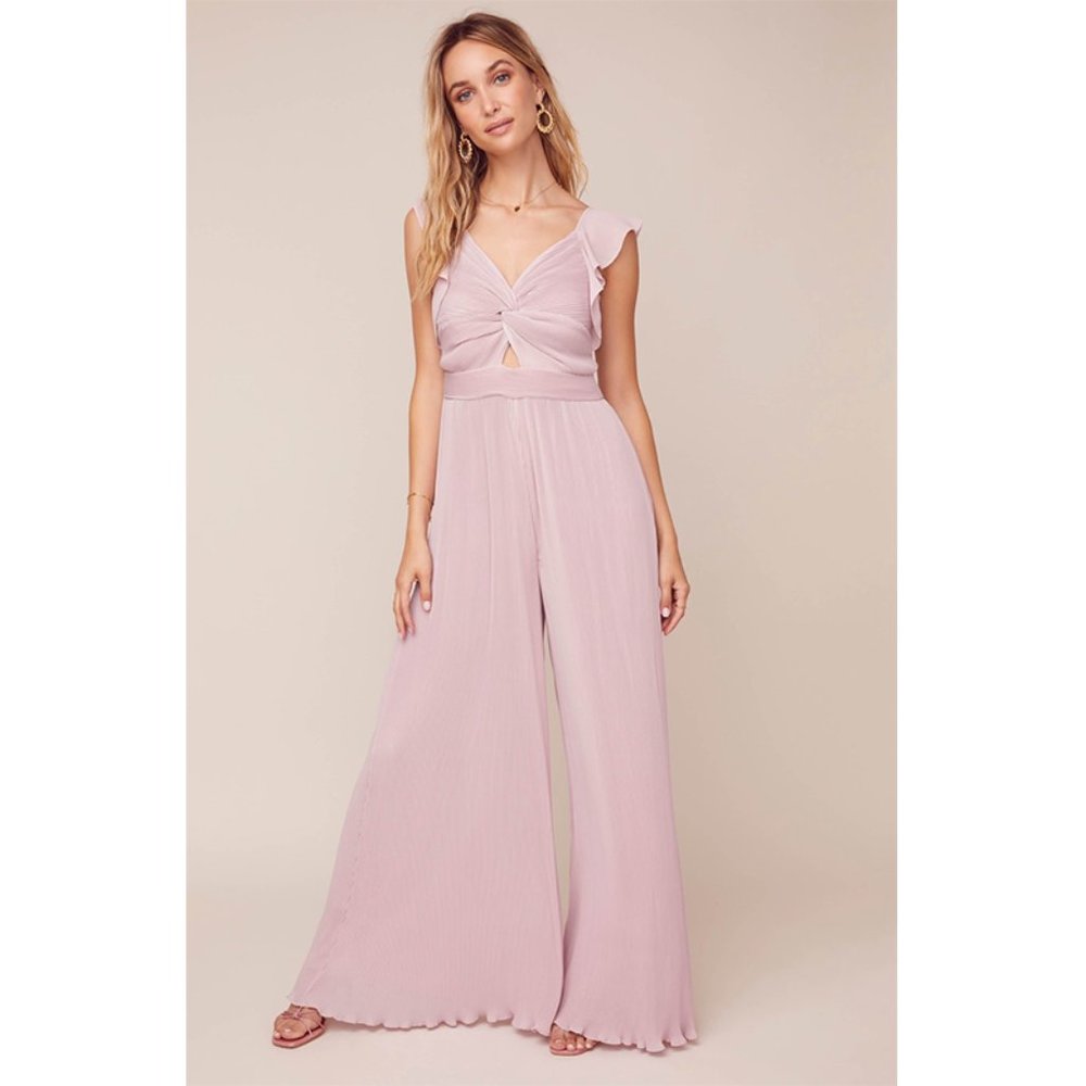 NEW ASTR the Label Golden Hour Plisse Jumpsuit S